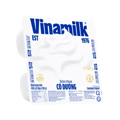Lốc 4 hộp sữa chua ăn Vinamilk có đường 100g