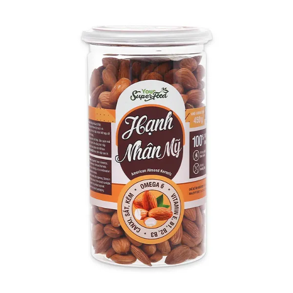 Hạnh nhân Mỹ Your Super Food hũ 450g