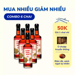 Combo 6 Chai Nước Mắm Nhãn Đỏ 30N Làng Chài Xưa - Chai 500ml