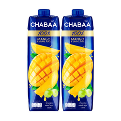 Combo nước ép xoài & nho 100% Chabaa hộp 1L (2 Hộp)