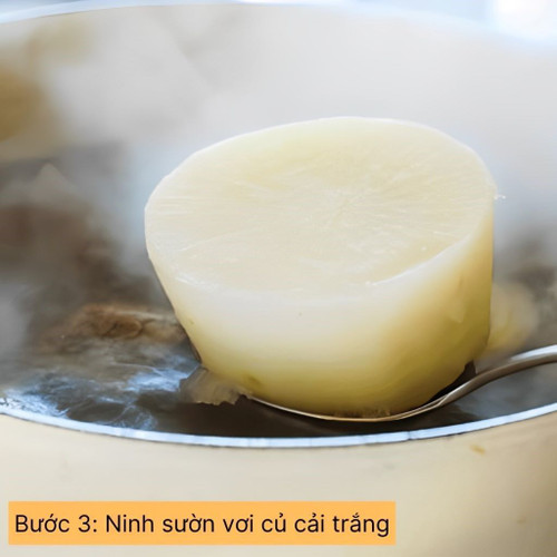 ninh sườn với củ cải trắng