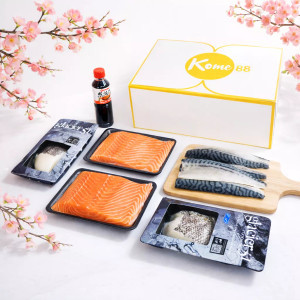 Premium Fish Box Cá Hồi, Cá Tuyết, Cá Saba Kome88 (1 hộp)