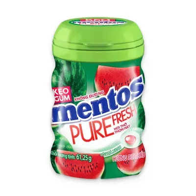 Kẹo gum không đường Purefresh dưa hấu Mentos hũ 61.25g