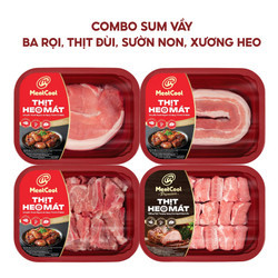 Combo Meatcool sum vầy: Ba rọi, thịt đùi, sườn non, xương heo (360-440g/khay)