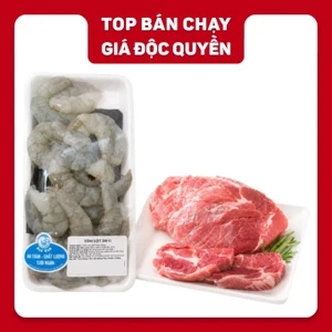 Combo nạc dăm heo 300g và tôm thẻ lột 200g