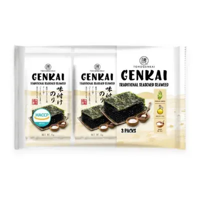 Lốc 3 gói rong biển ăn liền Genkai vị truyền thống 4g
