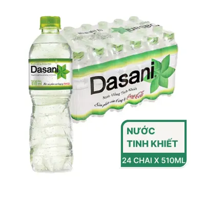 Thùng 24 chai nước uống tinh khiết Dasani 510ml