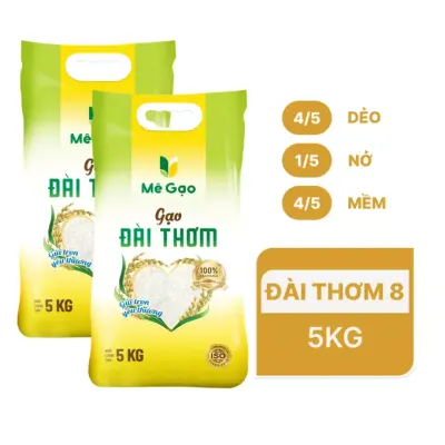 Combo 2 túi gạo đài thơm Mê Gạo 5kg