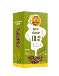 Gạo lứt hỗn hợp 10 loại hạt Ông Cụ hộp 1kg (1 Hộp)