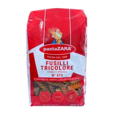 Nui ý xoắn 3 màu Pasta Zara gói 500g