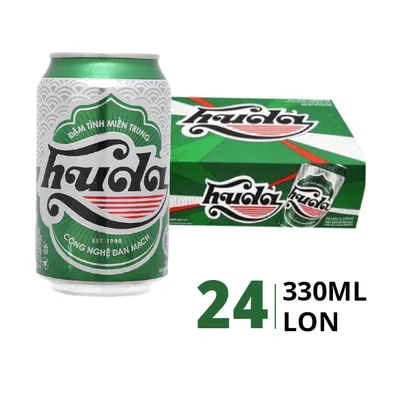 Thùng 24 lon bia Huda 4.7% 330ml