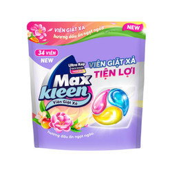 Viên giặt xả dấu ấn ngọt ngào Maxkleen túi 34 viên x 15g (1 Túi)