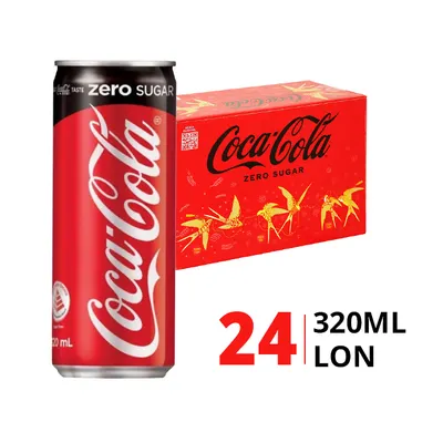 Thùng 24 lon nước ngọt Zero CocaCola 320ml