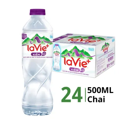 Thùng 24 chai nước ion kiềm La Vie 500ml