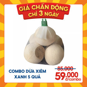 Combo dừa xiêm xanh 5 quả size 300-400g (1 Combo)