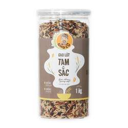 Gạo lứt tam sắc Ông Cụ hộp 1kg (1 Hộp)