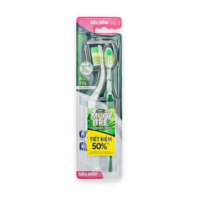 Bàn chải đánh răng muối tre P/S bộ 2 cây