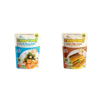 Combo Cháo tươi Cây Thị cá hồi gói 240g (1 Gói) + Cháo tươi Cây Thị lươn đậu xanh gói 240g