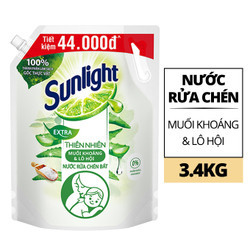 Nước rửa chén thiên nhiên Sunlight túi 3.4kg (1 Túi)