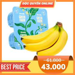 Combo chuối già Nam Mỹ + sữa chua ăn Green Farm ít đường (1 Combo)