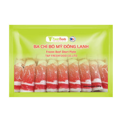 Ba chỉ bò Mỹ Hotpot T&P khay 500g (1 Khay)