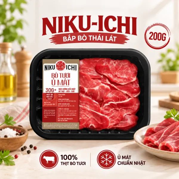Bắp bò thái lát Niku-Ichi khay 200g