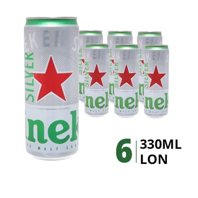 Lốc 6 lon bia Heineken Silver 4% lon cao 330ml