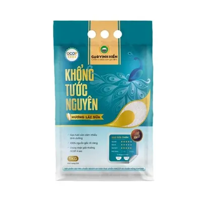 Gạo Khổng Tước Nguyên hương lài sữa Vinh Hiển túi 5kg