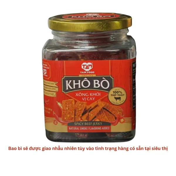 Khô bò xông khói vị cay Tam Food hộp 100g