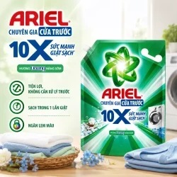 Nước giặt cửa trước 10x hương Downy nắng sớm Ariel túi 2.7kg