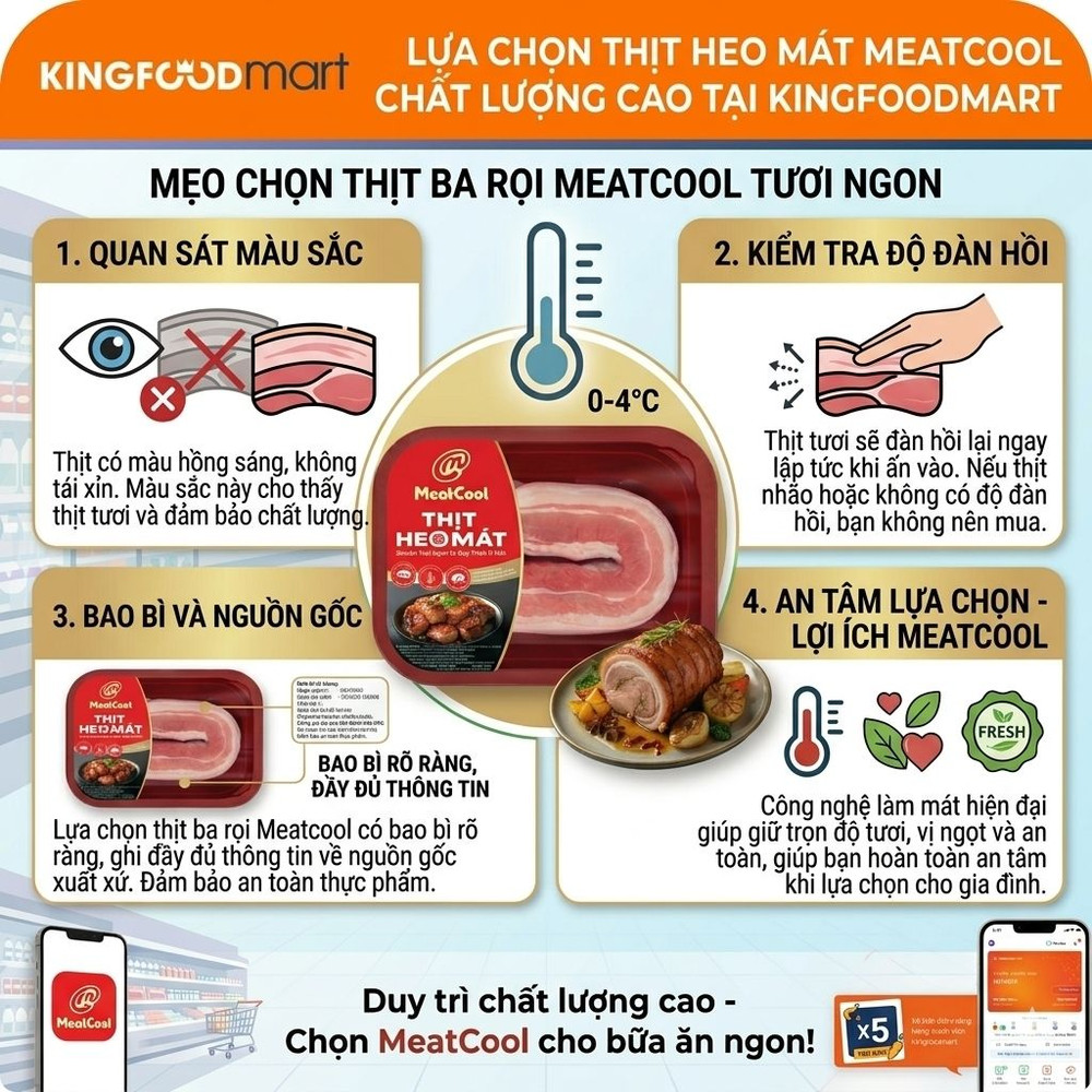 Mẹo chọn thịt ba rọi Meatcool tươi ngon