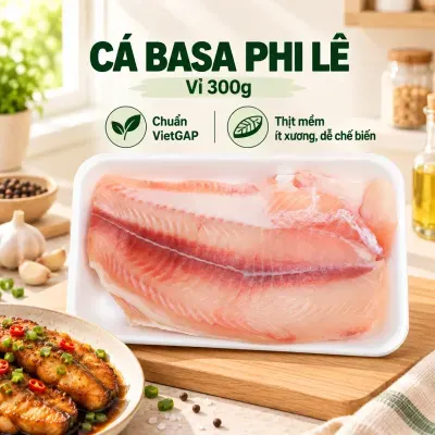 Cá basa phi lê VietGAP vỉ 300g