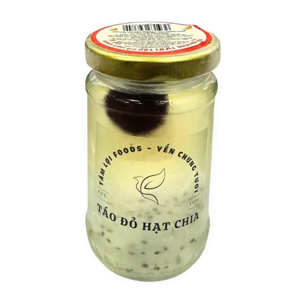 Yến chưng tươi táo đỏ hạt chia Tâm Lợi hũ 100ml