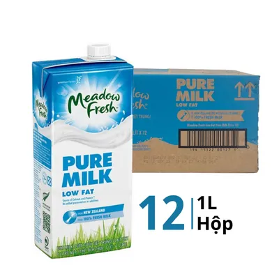 Thùng 12 hộp sữa tươi tiệt trùng Meadow Fresh ít béo 1L
