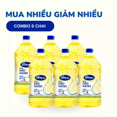 Combo 6 chai dầu đậu nành Simply 2L
