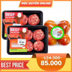 Combo 2 Khay Bò Xay 200g và Cà Chua Trứng 400g