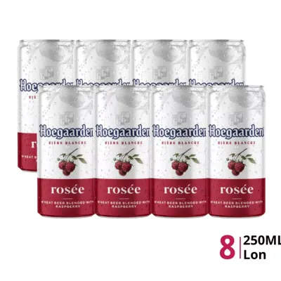 Lốc 8 lon bia Hoegaarden Rosée 3% 250ml