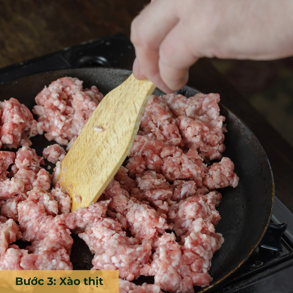 bước 3 xào thịt