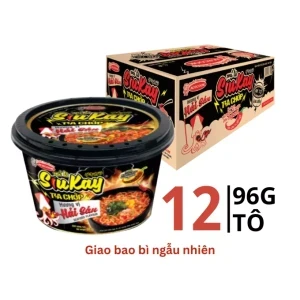 Thùng 12 tô mì Siukay tia chớp vị hải sản 96g