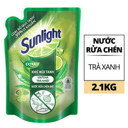 Nước rửa chén Sunlight trà xanh túi 2.1kg