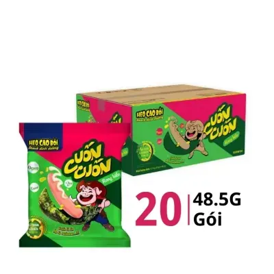 Thùng 20 gói xúc xích tiệt trùng cuốn rong biển Heo Cao Bồi 48.5g