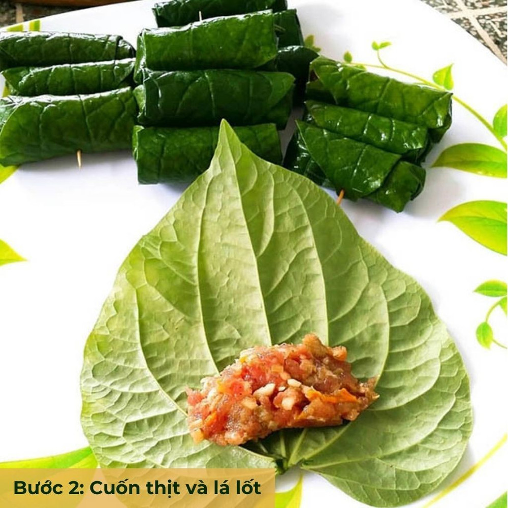 bước 2 cuốn lá lốt
