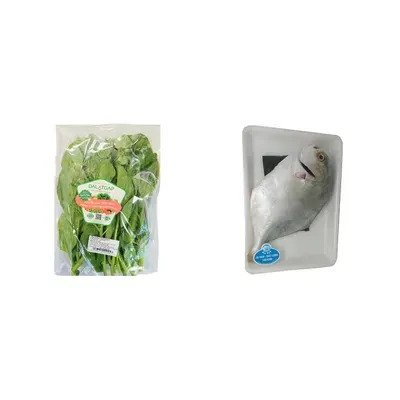 Combo Mồng tơi baby Dalat Gap gói 300g (1 Gói) + Cá chim trắng làm sạch 450g