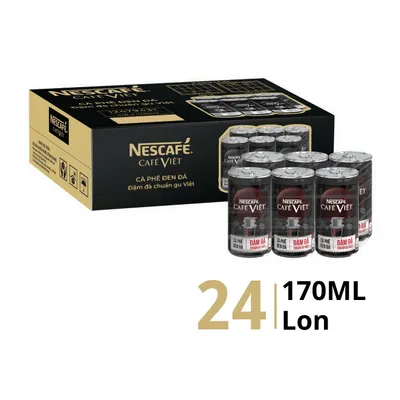 Thùng 24 lon cà phê đen Nescafe 170ml