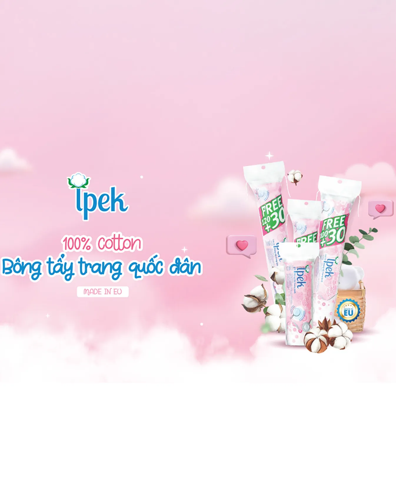 Bông Tẩy Trang Ipek Siêu Mềm Mịn 150 Miếng - Image 3