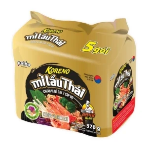 Lốc 5 gói mì lẩu thái Koreno vị chua cay 74g