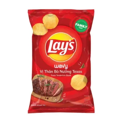 Snack khoai tây thăn bò nướng Texas Lay's gói 150g