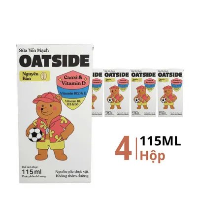 Lốc 4 hộp sữa yến mạch Oatside vị nguyên bản 115ml