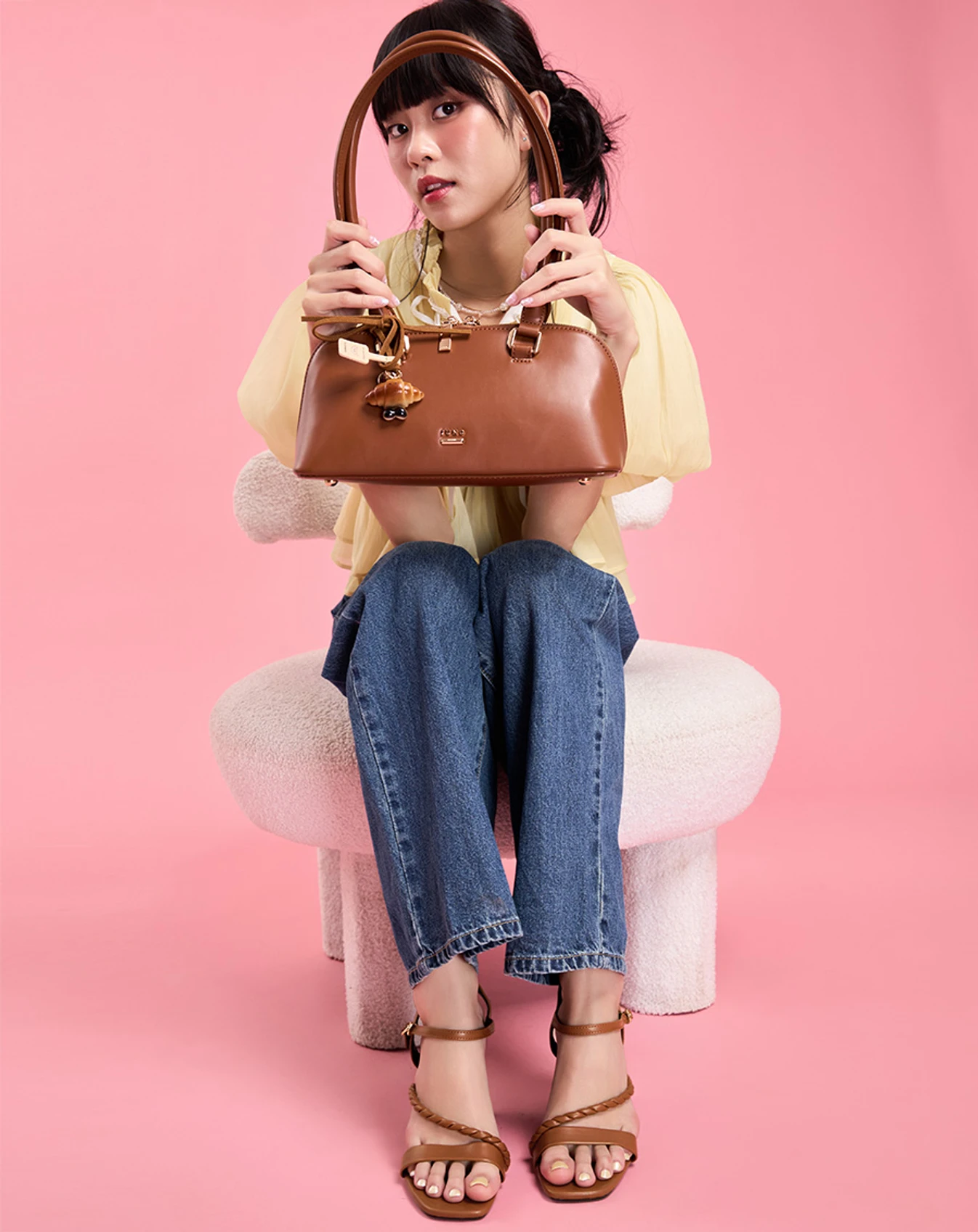 Giày Sandal Gót Cao Phối Quai Xoắn - Image 3