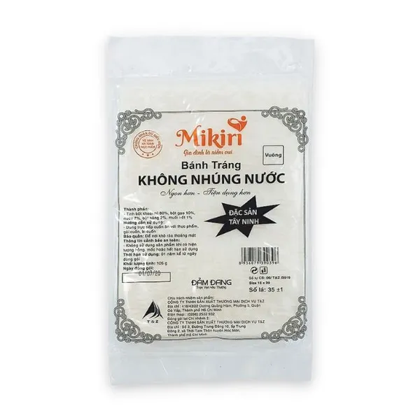 Bánh tráng vuông lớn Mikiri gói 105g